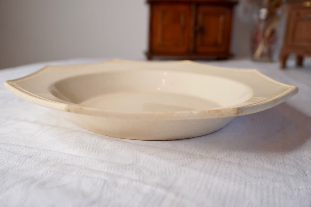 フランス アンティーク クレイユモントロー オクトゴナルプレート 陶器 深皿②