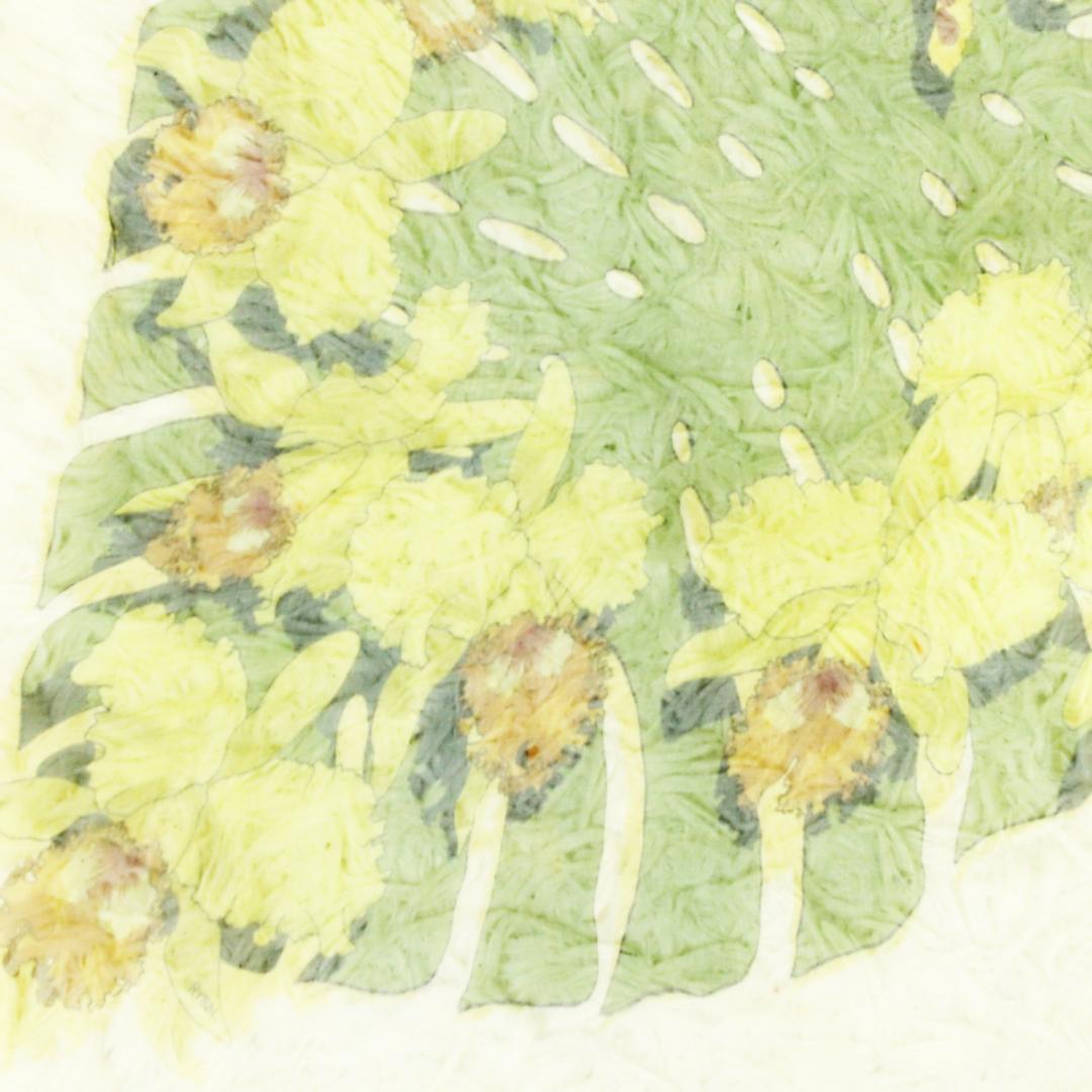 激レア 極美品 エルメス スカーフ 花柄 大判 薄手 イエロー HERMES