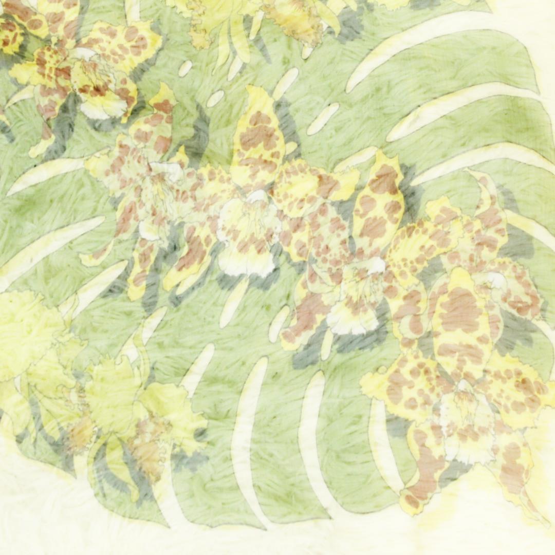 激レア 極美品 エルメス スカーフ 花柄 大判 薄手 イエロー HERMES