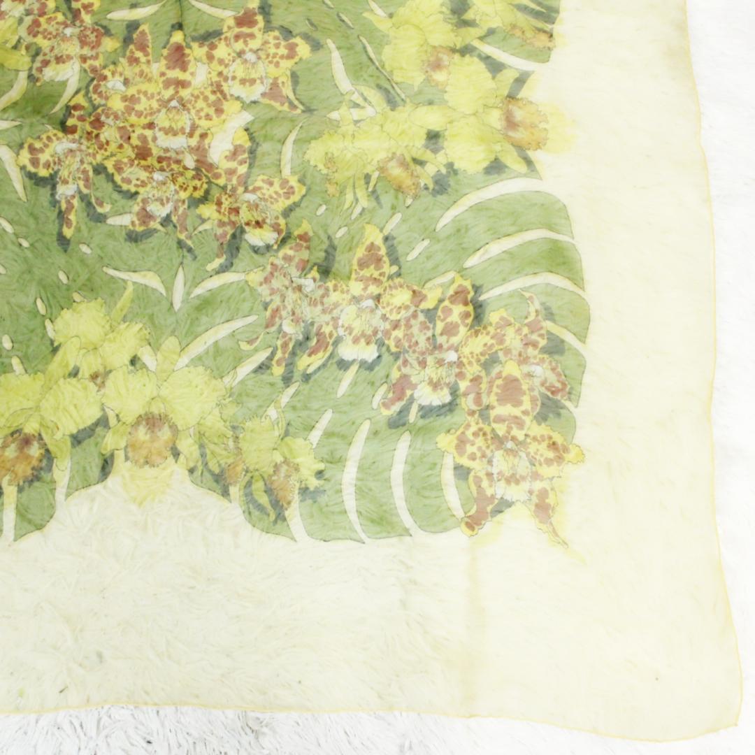 激レア 極美品 エルメス スカーフ 花柄 大判 薄手 イエロー HERMES