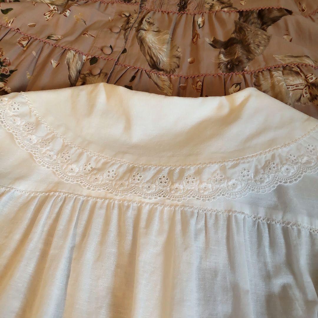 ＊ピンクハウス＊薔薇刺繍コットンレース使いリボンブラウス♪草上のお茶会シリーズ