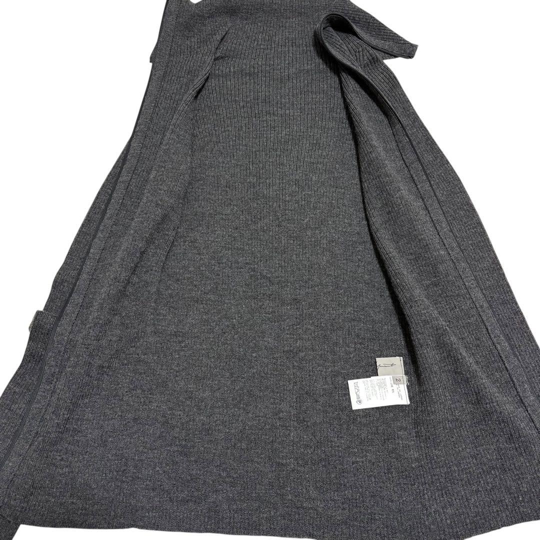 美品　Yohji Yamamoto ハイネック　ジップ　ニット　パープル