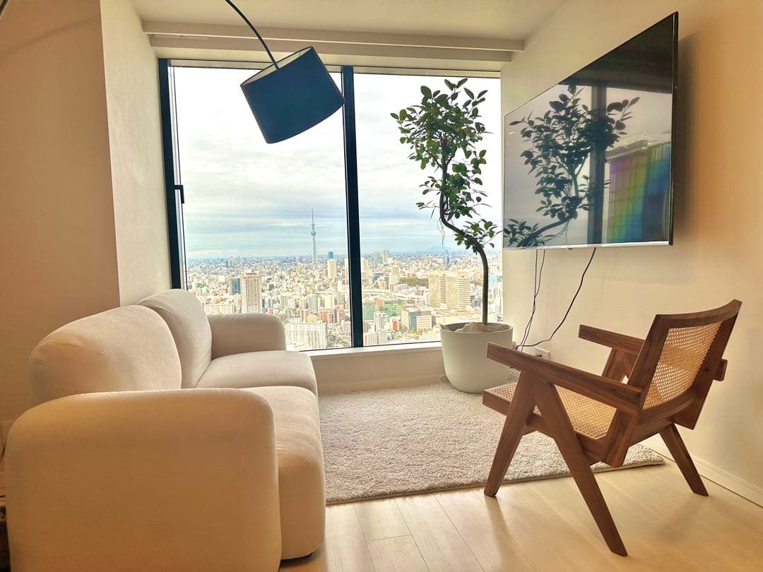 木製ラウンジチェア ラタン編み