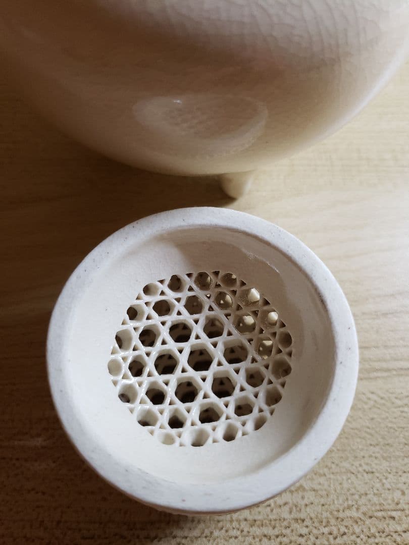 薩摩焼　白磁三足香炉　光石作