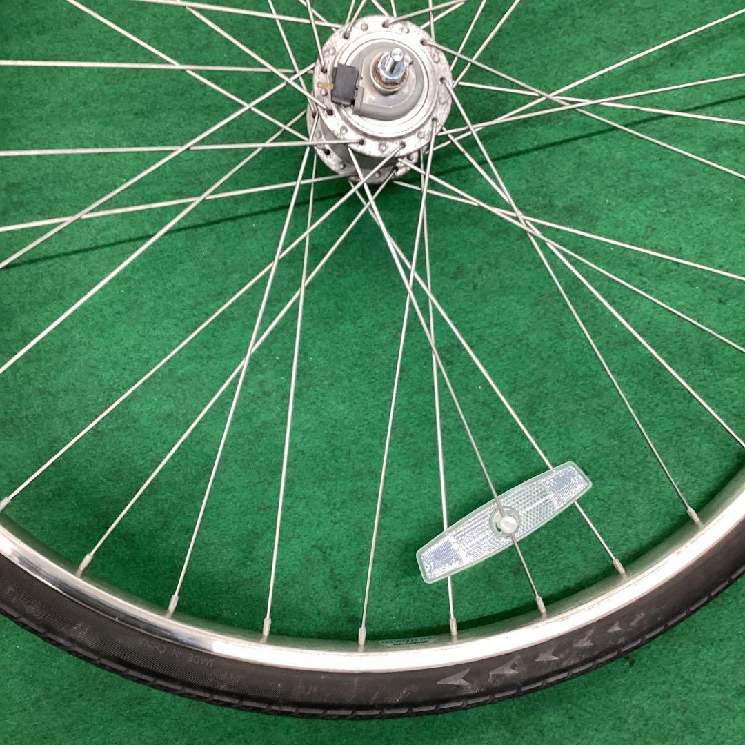 ステンレス　リム&スポーク　前輪 27x1-3/8 ハブダイナモ j2端子　27