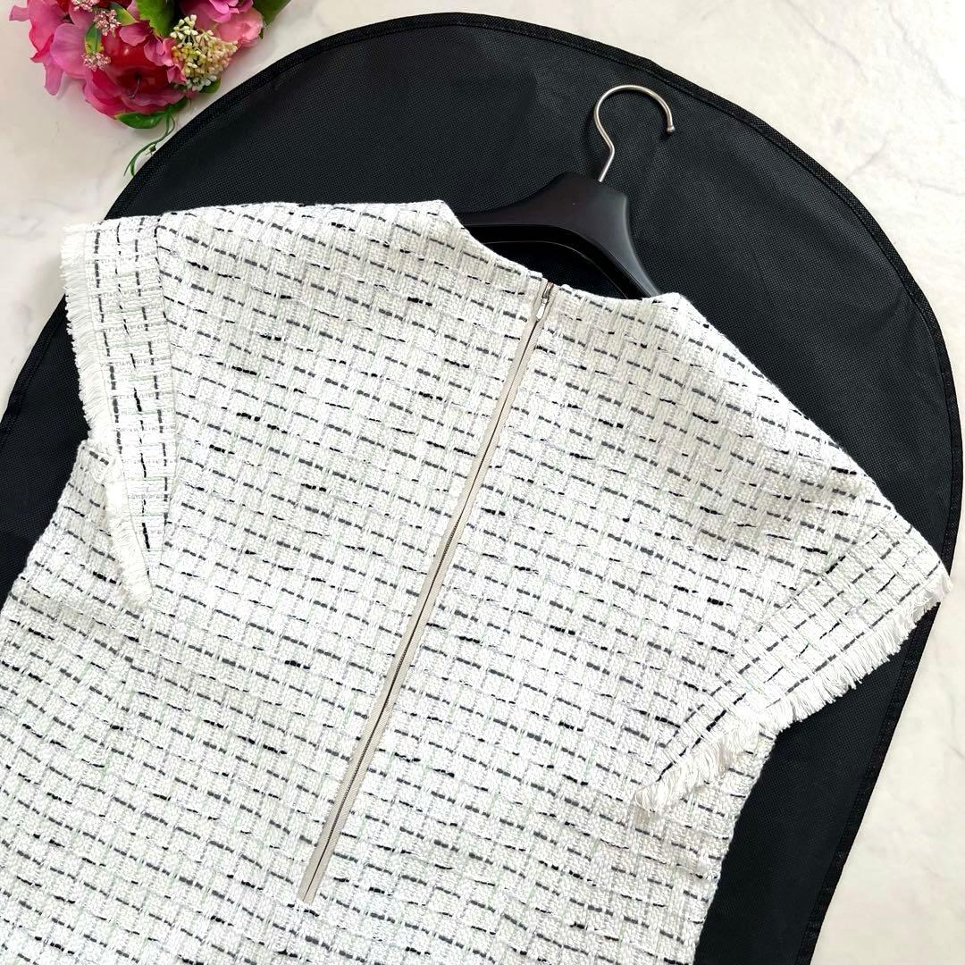 極美品☆Drawer ドゥロワー　ツイードフリンジブラウス　38