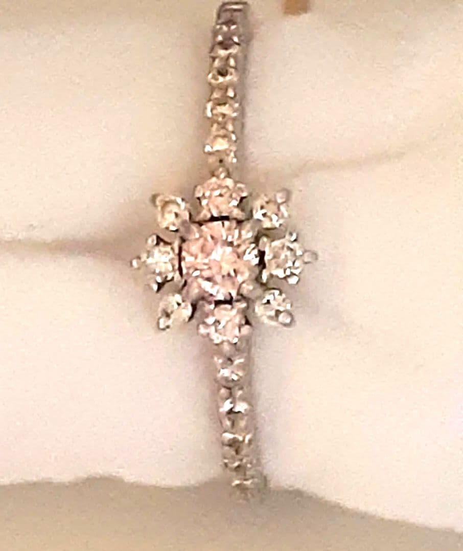 ピンクダイヤフラワーモチーフリング 15号サイズ