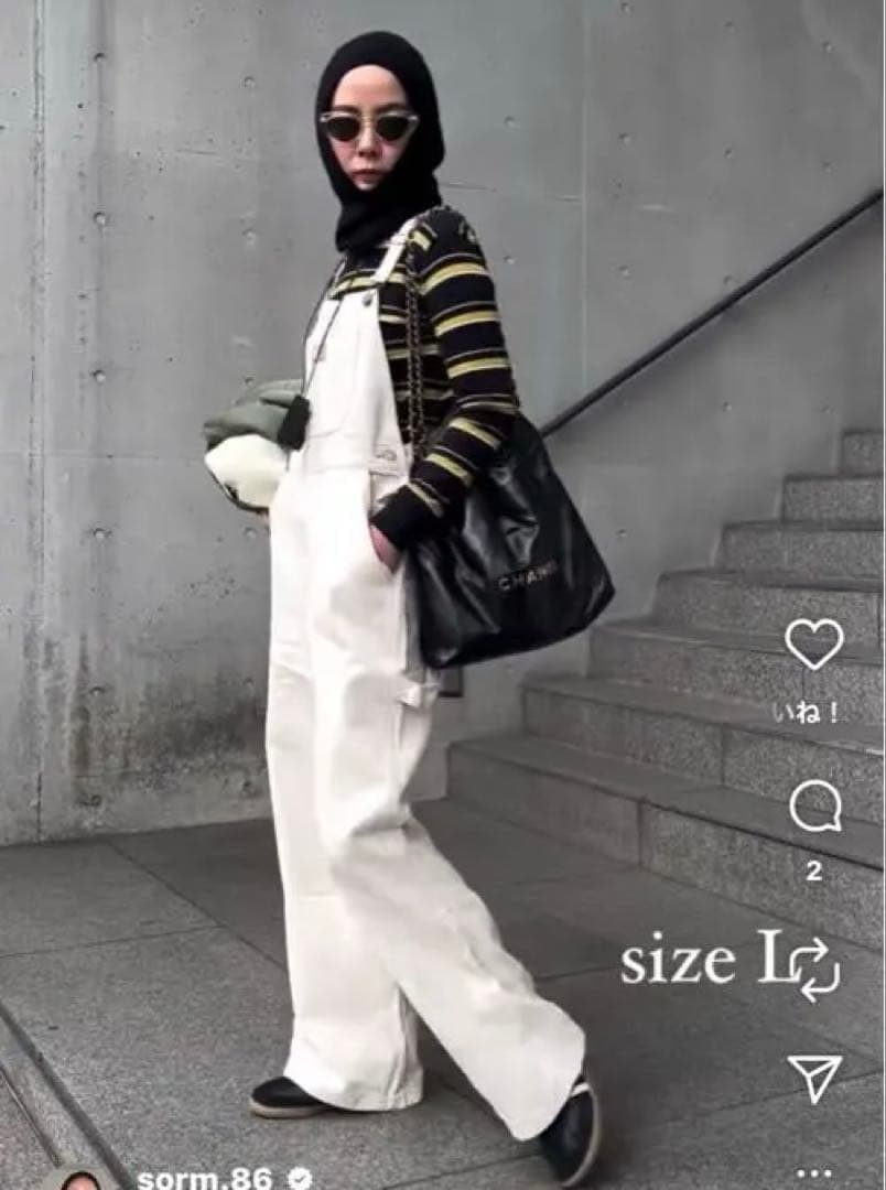 Twin collective オーバーオール　ホワイト　sorm86 M-L