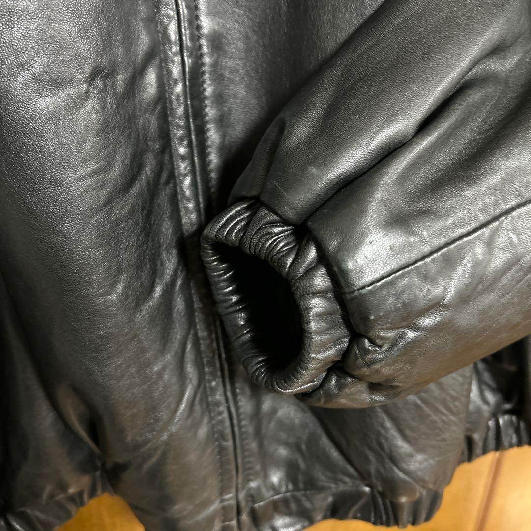 ポルトガル製XL ポロラルフローレン レザースイングトップジャケット ポニー無し