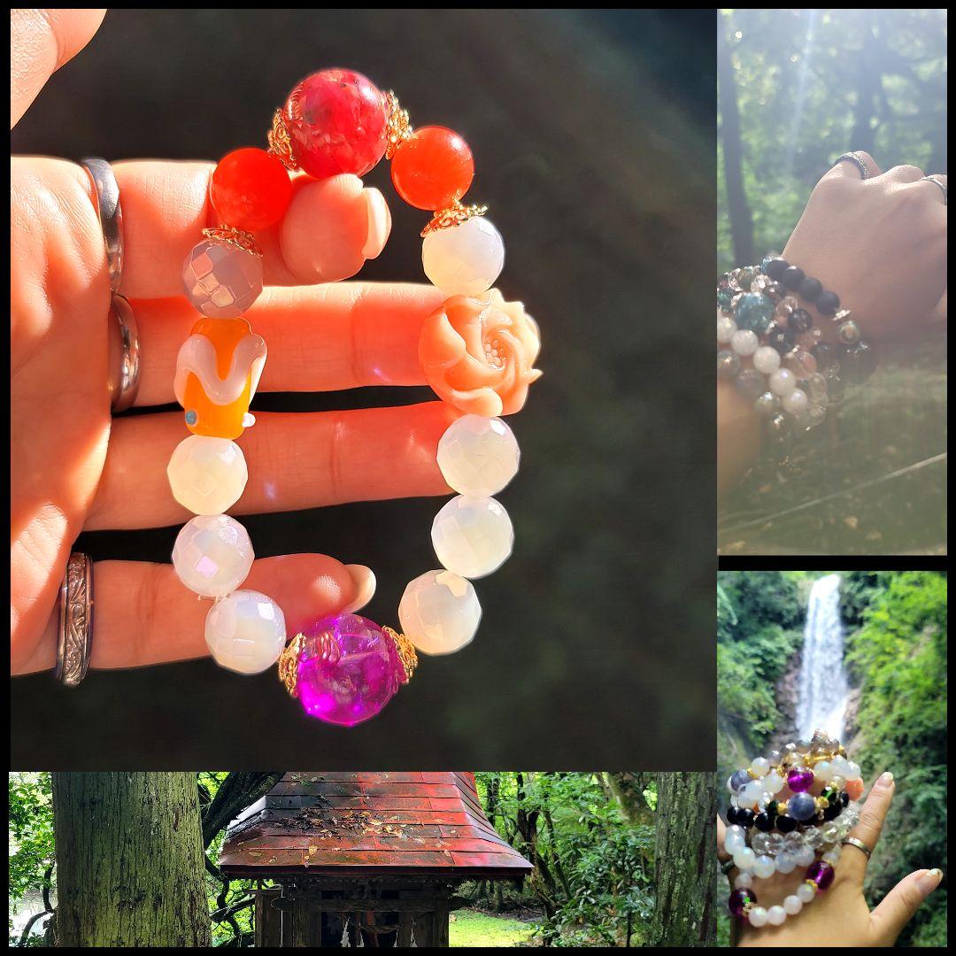 全巡礼★願い事福を招き皆の幸せ2つ玉パワーオルゴナイト