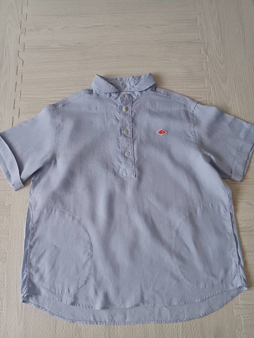 ダントン 半袖 リネンシャツ ブルー