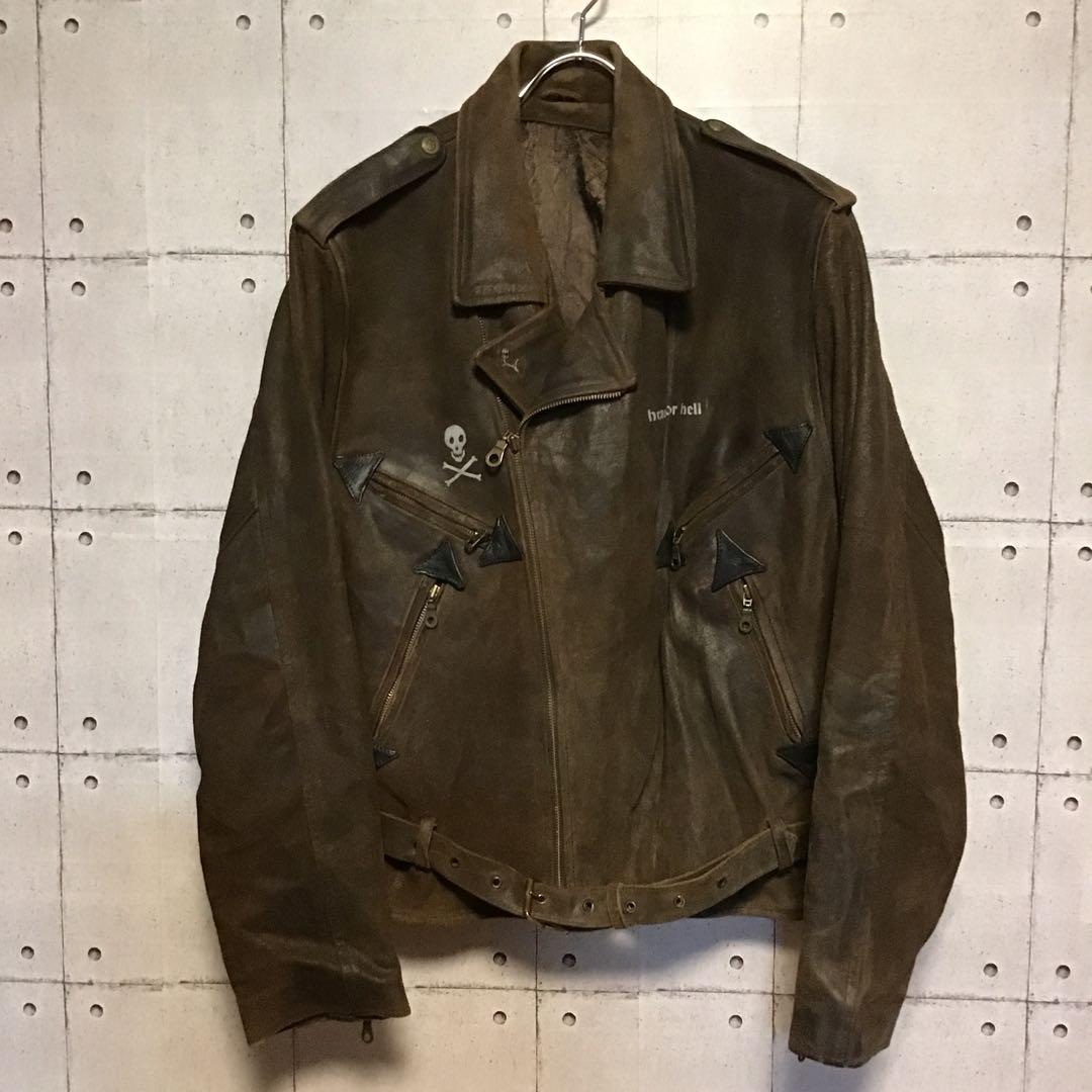 ユーロ　ビンテージ　ダブルライダース　レザー　ステンシル　ペイント　カスタム