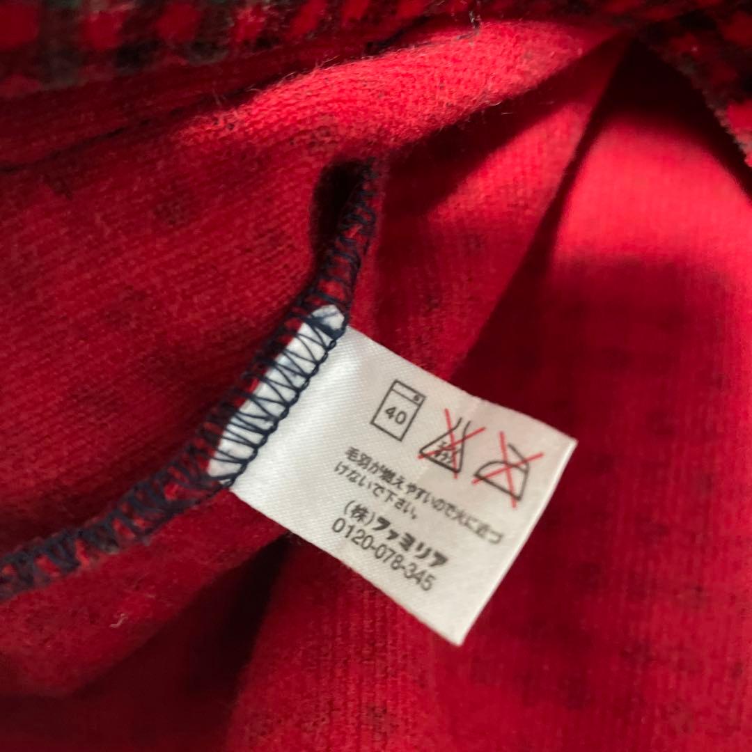 美品familiarファミリア♡ジャンバースカート＆綿タートルブラウスSET90