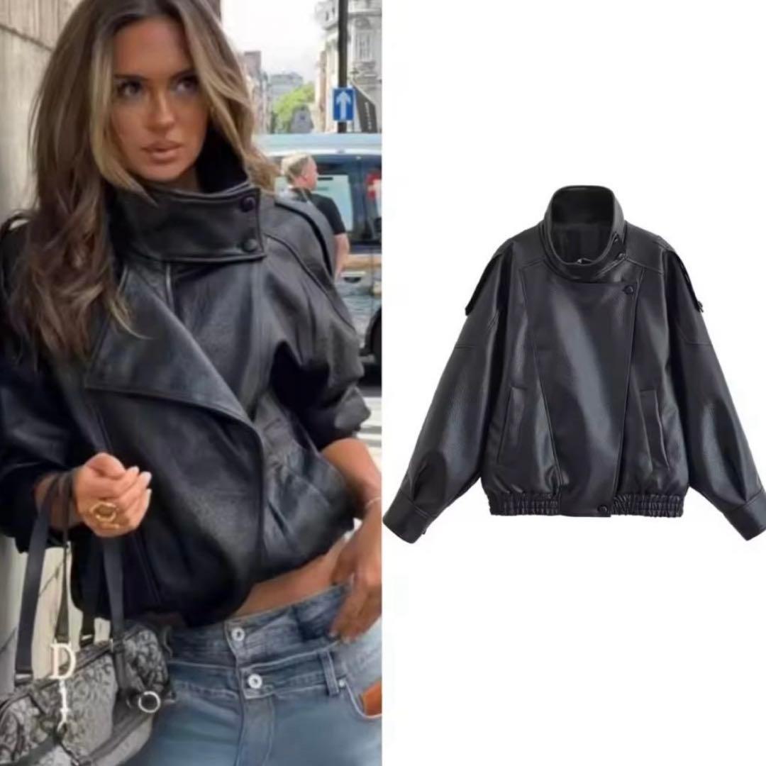 ZARA風　フェイクレザージャケット