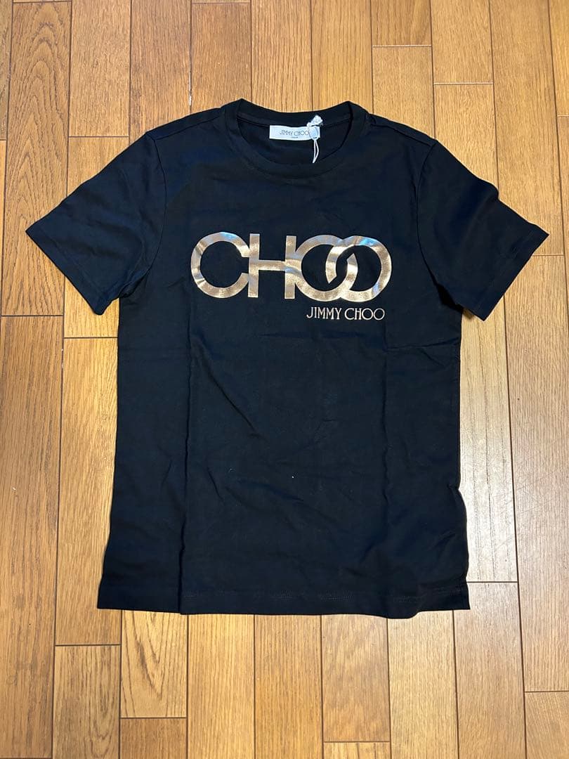 ジミーチュウ　JIMMY CHOO ブラック　ゴールドロゴ Tシャツ 新品　本物