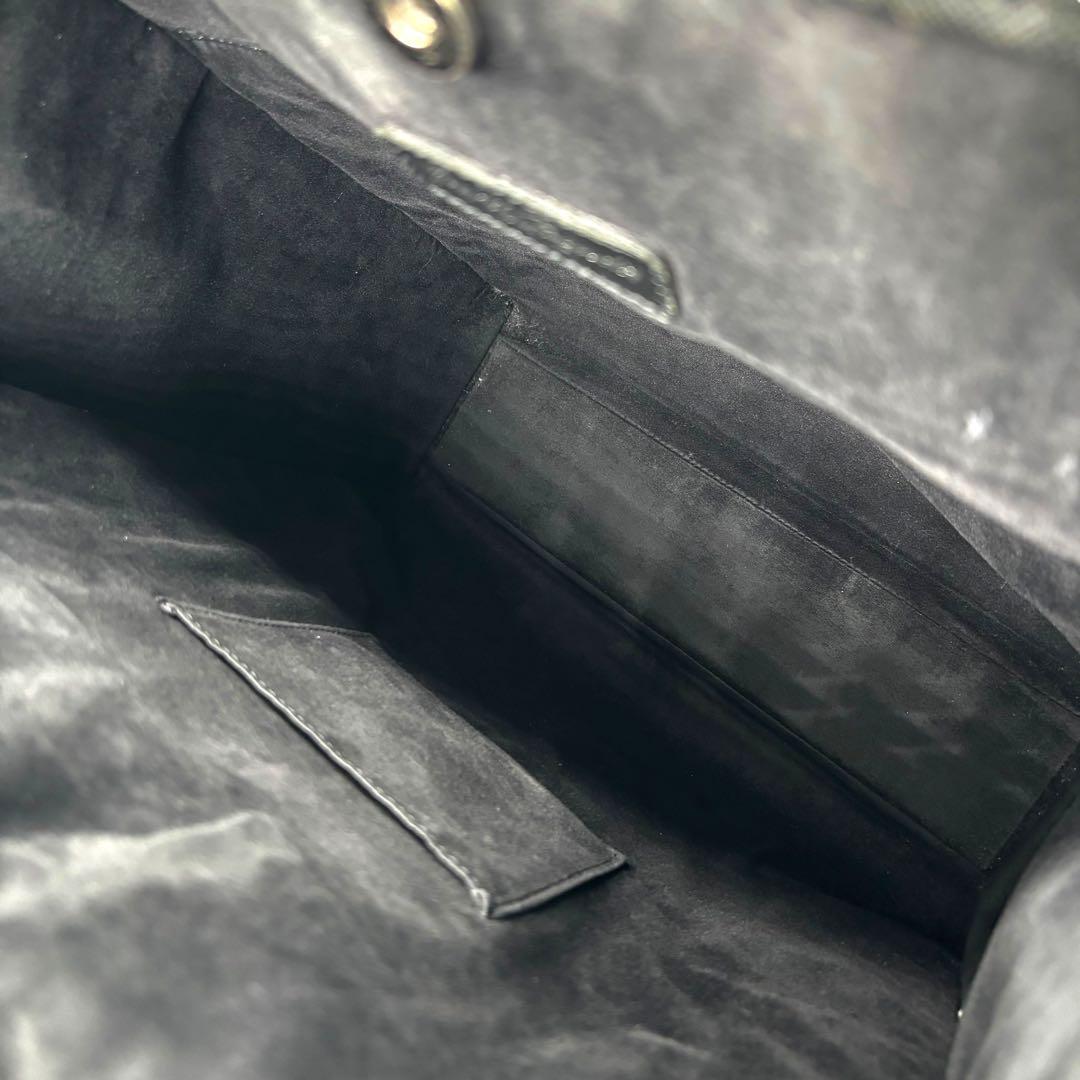 【ヴィンテージ】ジャンティバンティ　カモフラ柄　ハンドバッグ　PVC レザー　黒