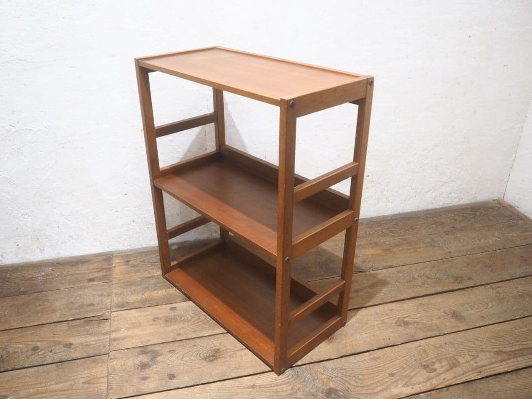 1372 ディスプレイラック　飾り棚　陳列棚　本棚　ブックケース　レトロ　展示台