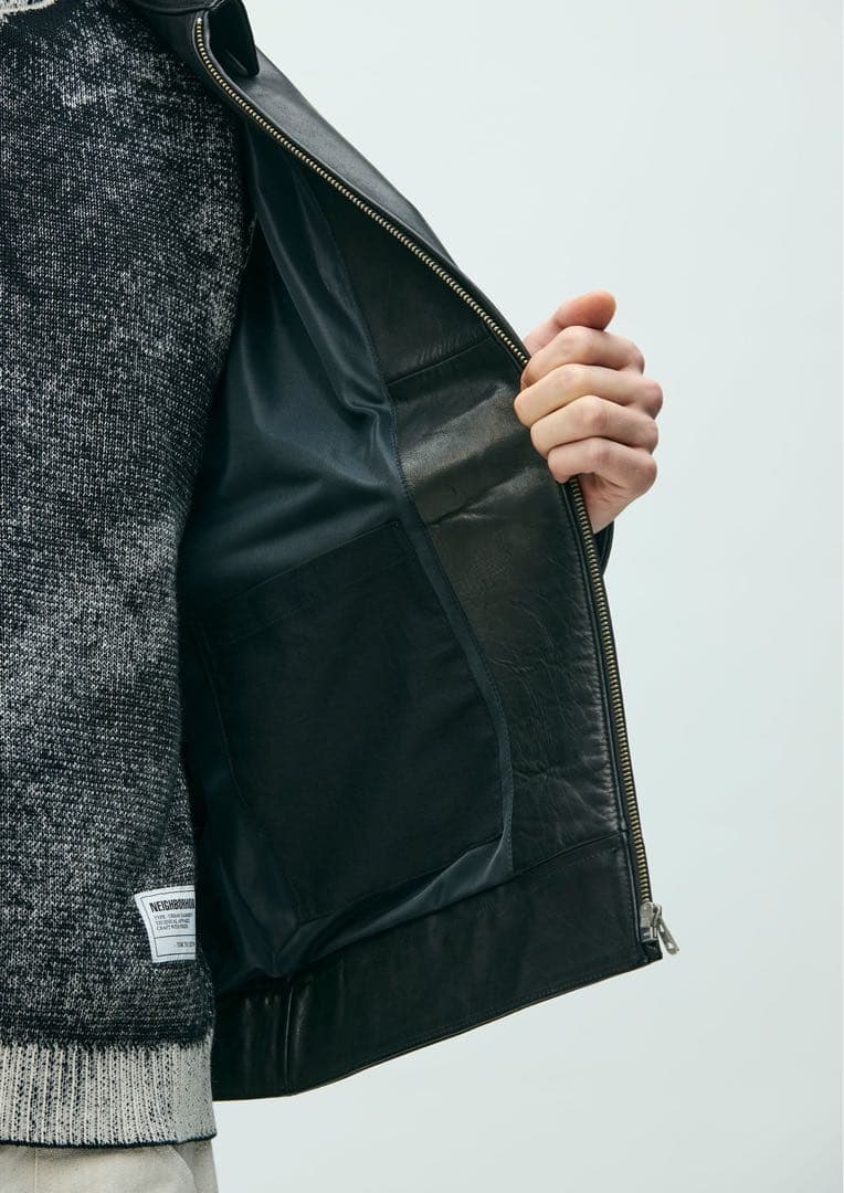 新作 26ss ネイバーフッド XL レザー スポーツ ジャケット