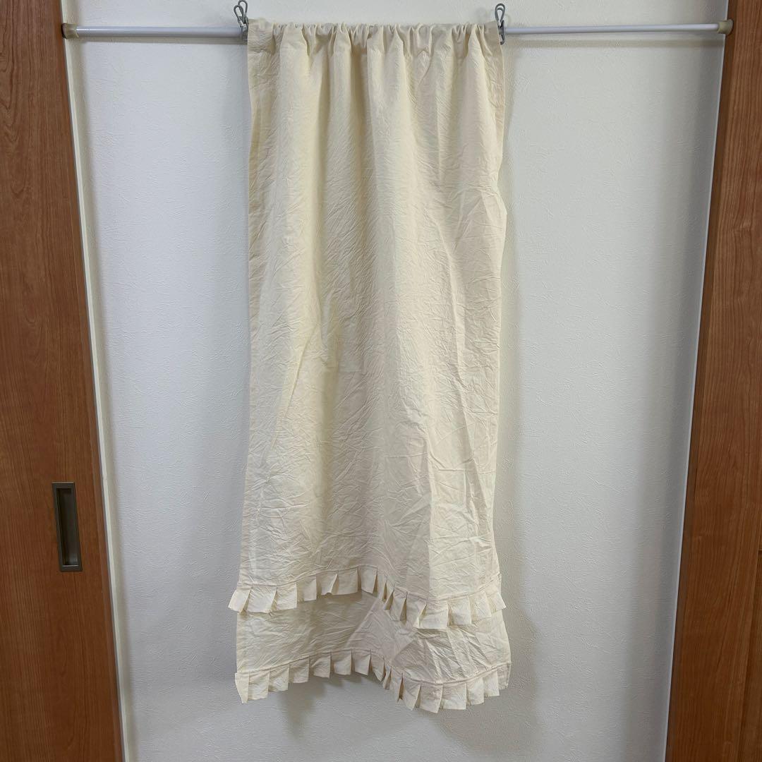 【ちい】二重カフェカーテン　5枚　オーダー品　かわいい　ダブルガーゼ　黄色