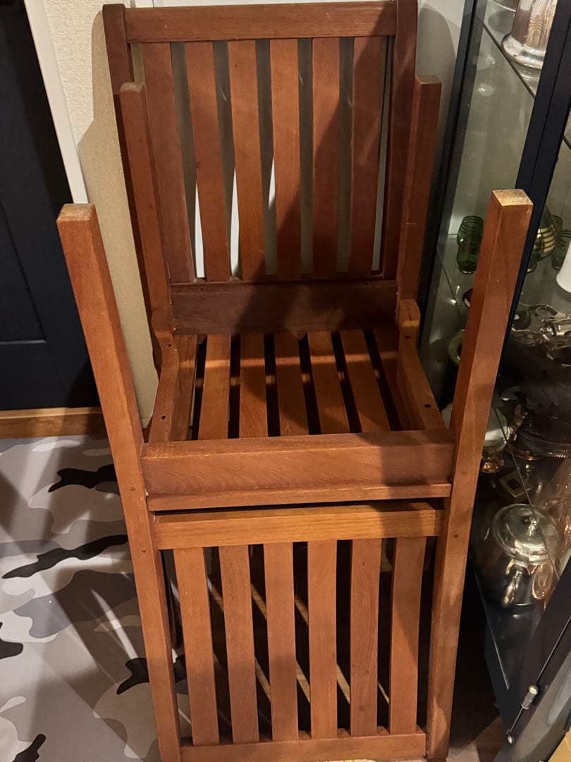 ダイニング/バルコニーチェア 1脚 ハイバックチェア。ハードウッド