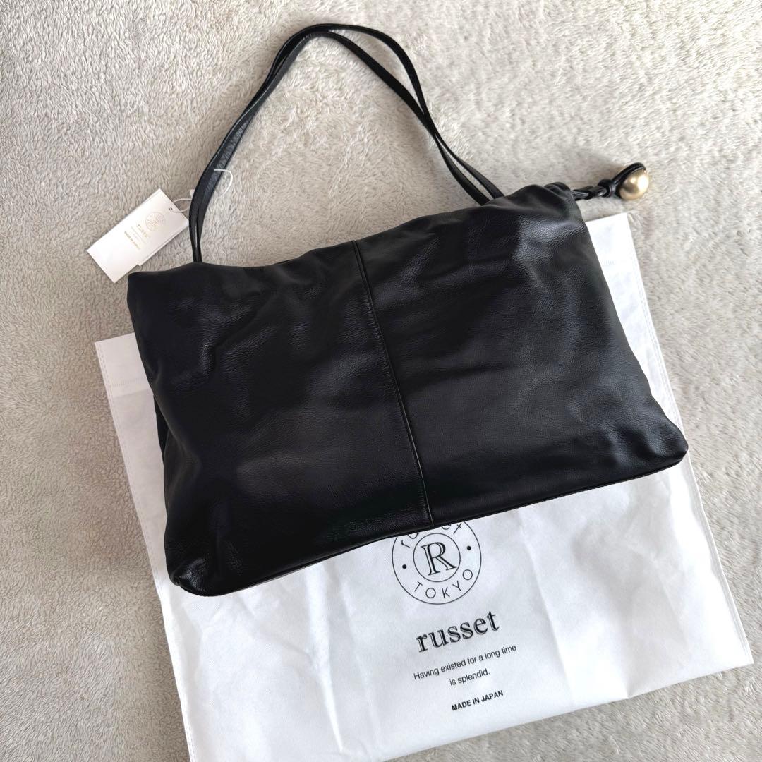 新品未使用 russet ラシット ギャザートートバッグ ブラック 新作 A4可