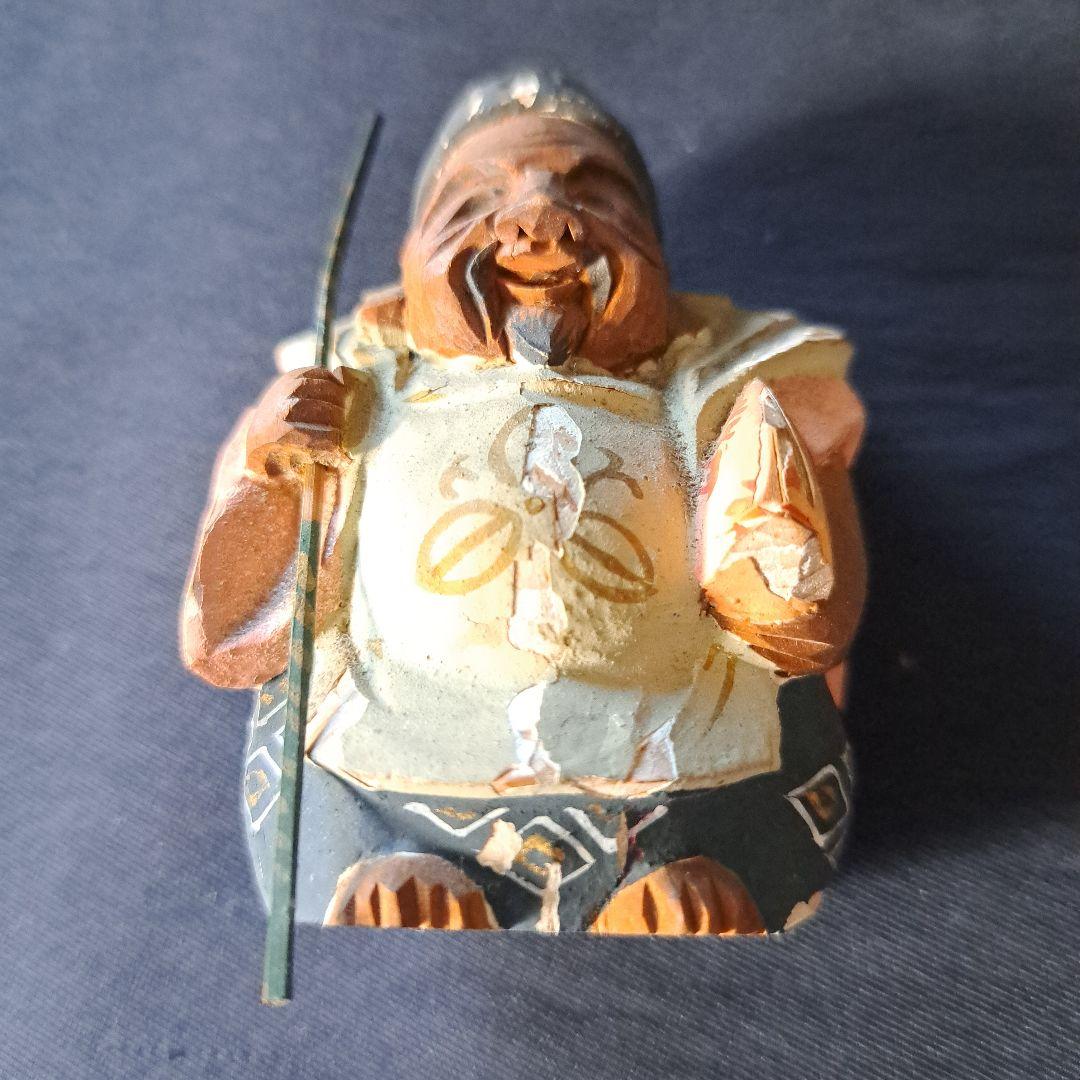 「絶妙です! 彩色木製工芸品 七福神像(脊高 約7cm）7体」 骨董アンティーク