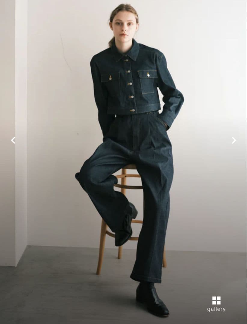 新品／タグ付│foufou 11oz denim tuck pants Mサイズ