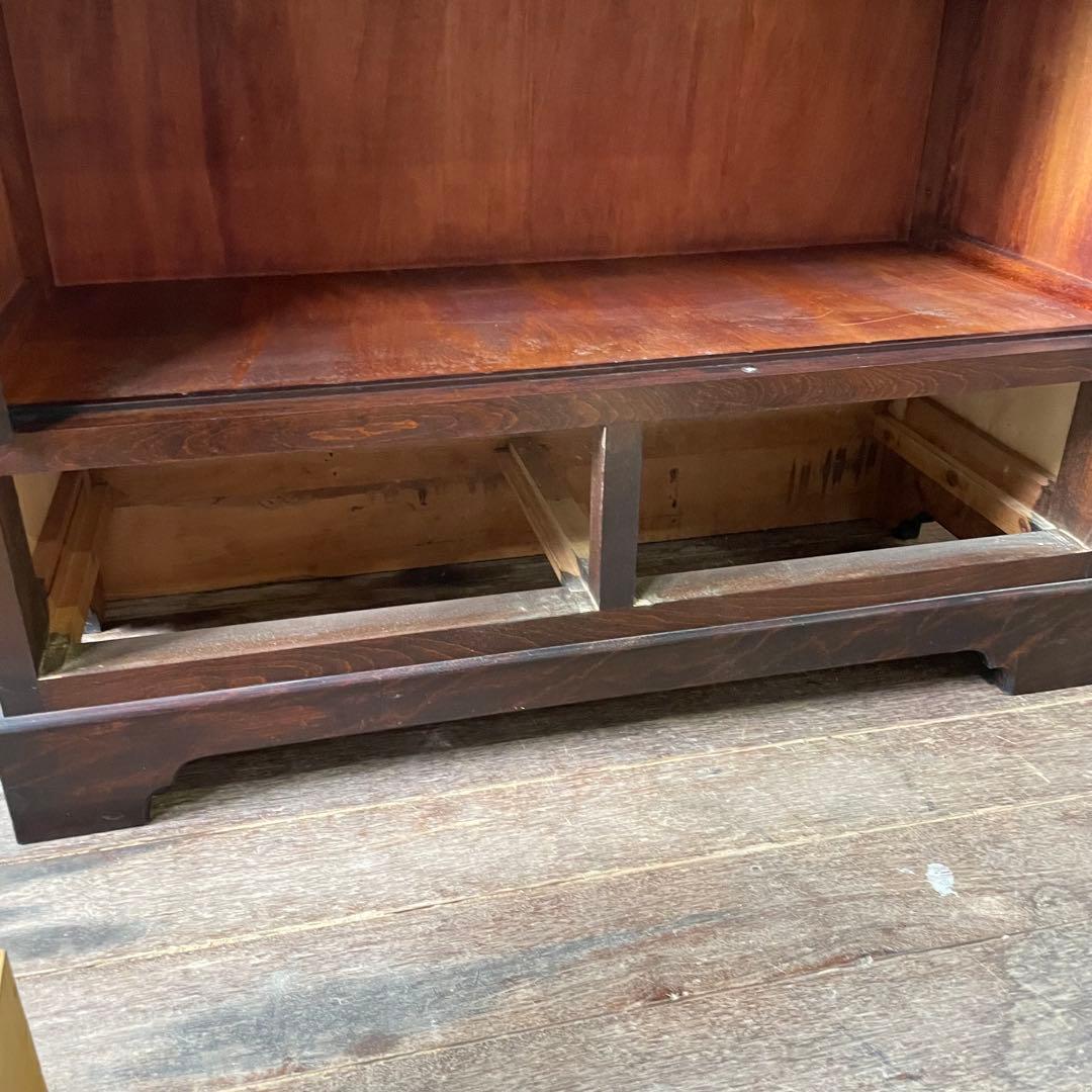 民芸家具 書棚 本棚 ガラスキャビネット アンティーク家具 ガラス扉 和家具