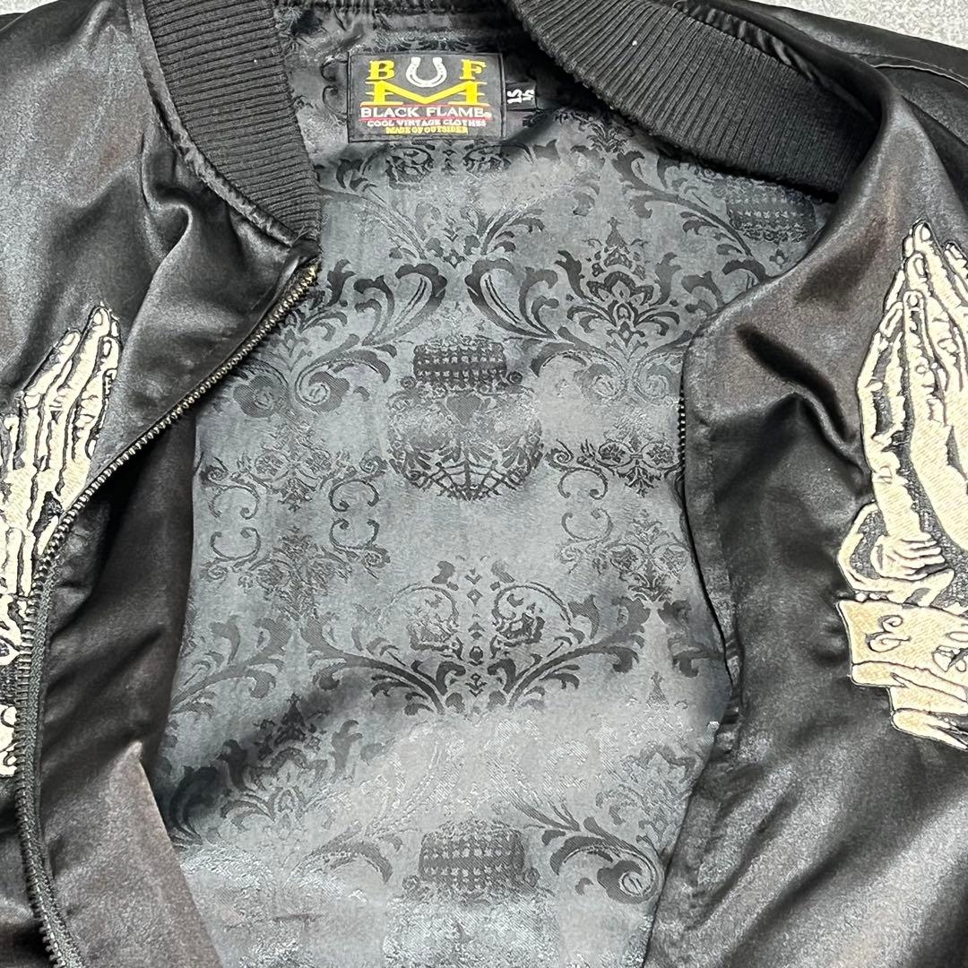 614 BLACK FLAME マリア刺繍スカジャン Memento Mori