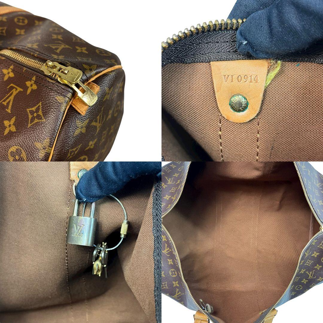 【鑑定済】ルイヴィトン　モノグラム　キーポル55　ボストンバッグ　茶　旅行バッグ