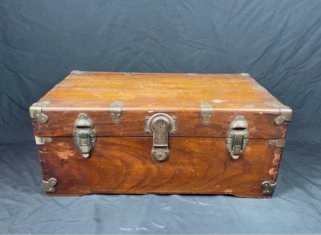 衣装箱 特大 木箱 ヴィンテージ 古道具 銭箱 収納 木製