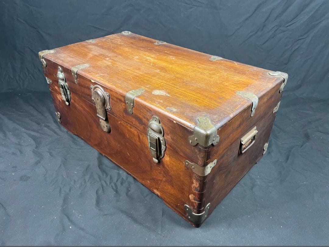 衣装箱 特大 木箱 ヴィンテージ 古道具 銭箱 収納 木製