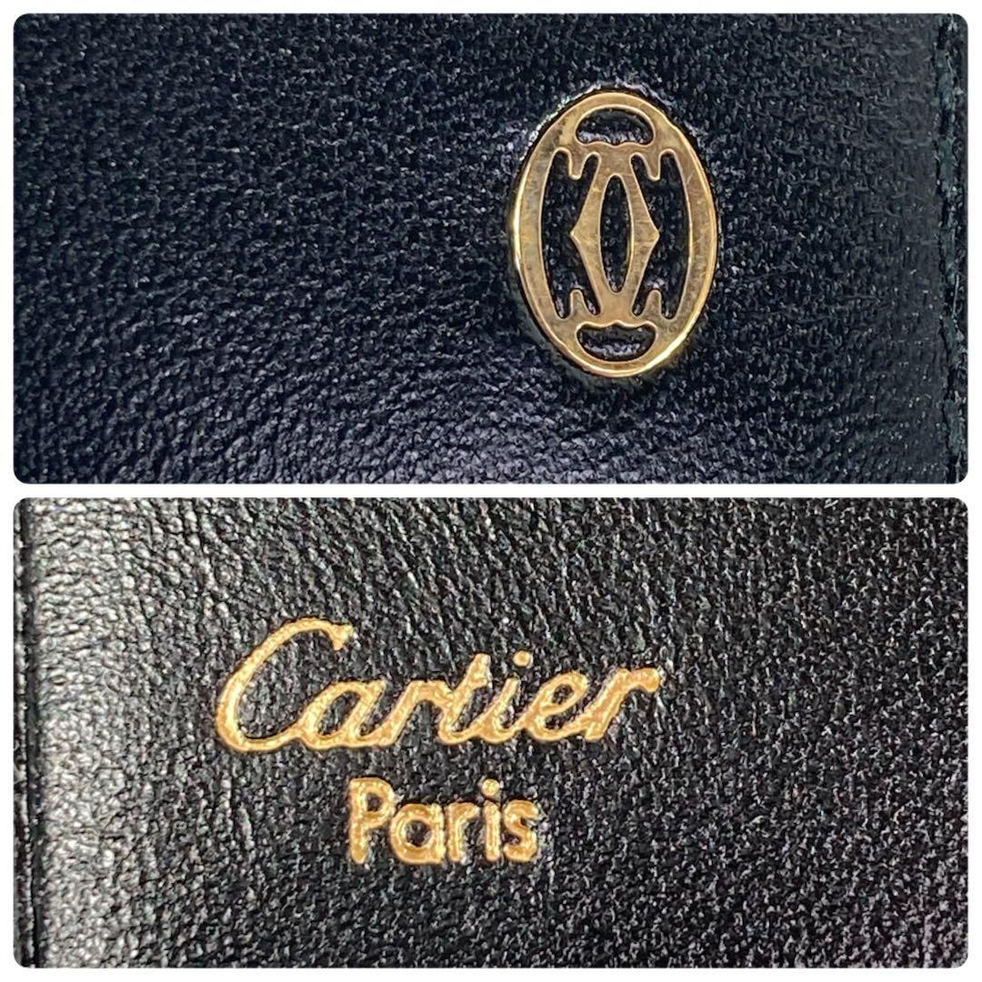 【未使用級】Cartier 二つ折り長財布　パシャライン　レザー　ブラック　箱付