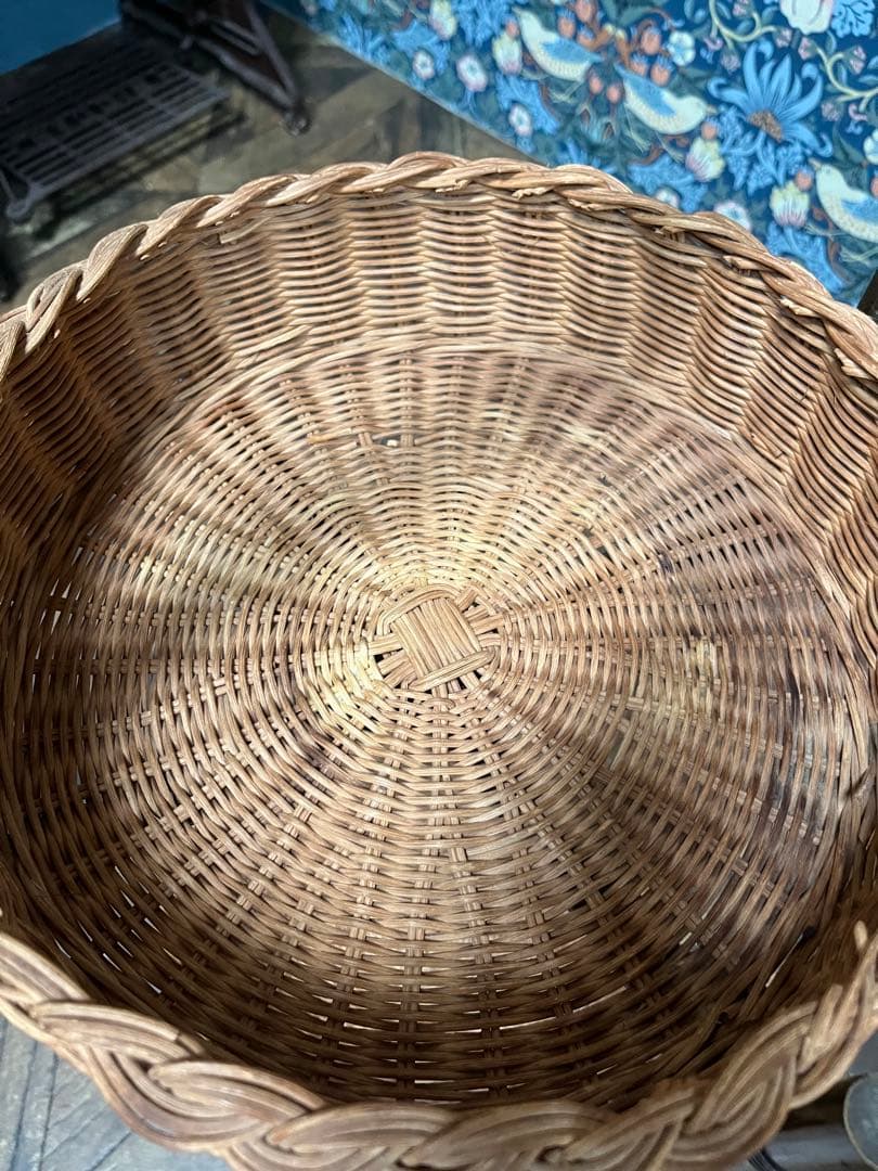 はるなな＊籐 ラタン 2段 バスケット かご インテリア 昭和レトロ