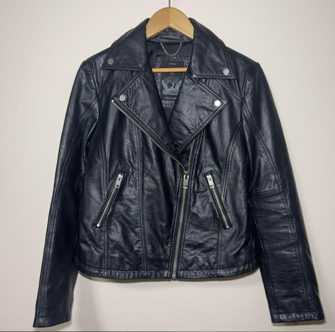 美品　本革　ディーゼル　ライダース　レザー　ジャケット　Mサイズ