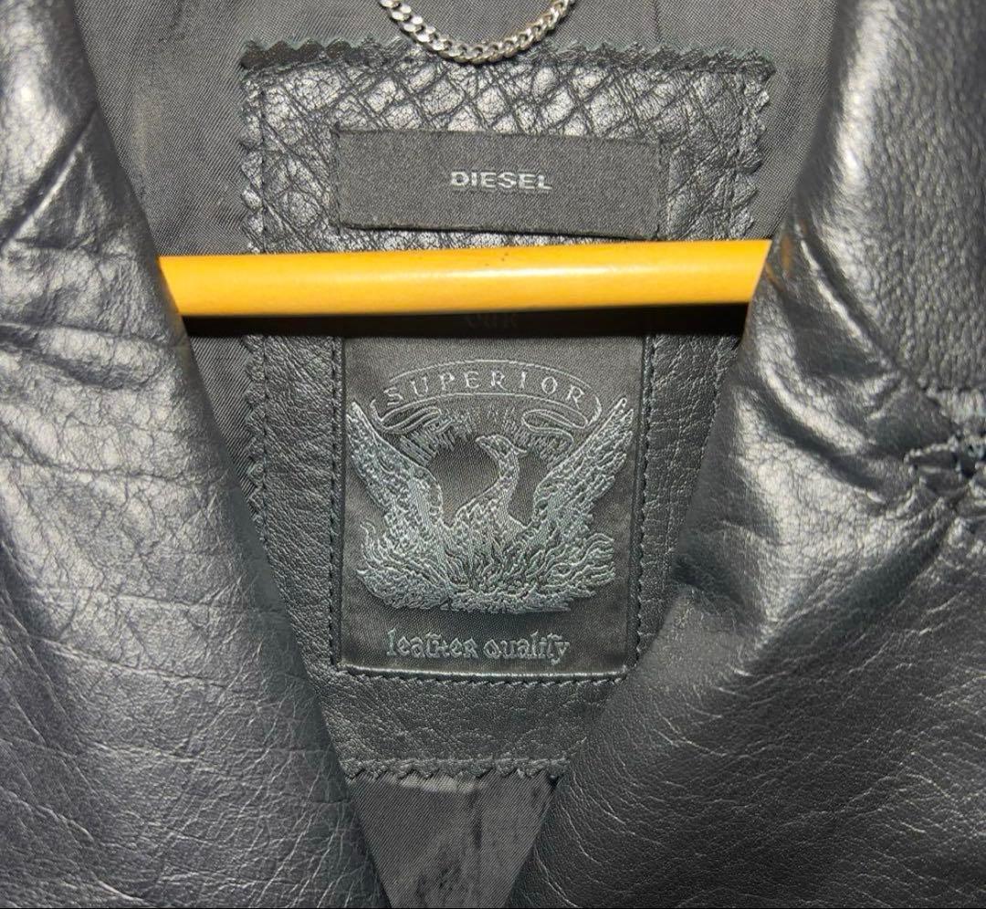 美品　本革　ディーゼル　ライダース　レザー　ジャケット　Mサイズ