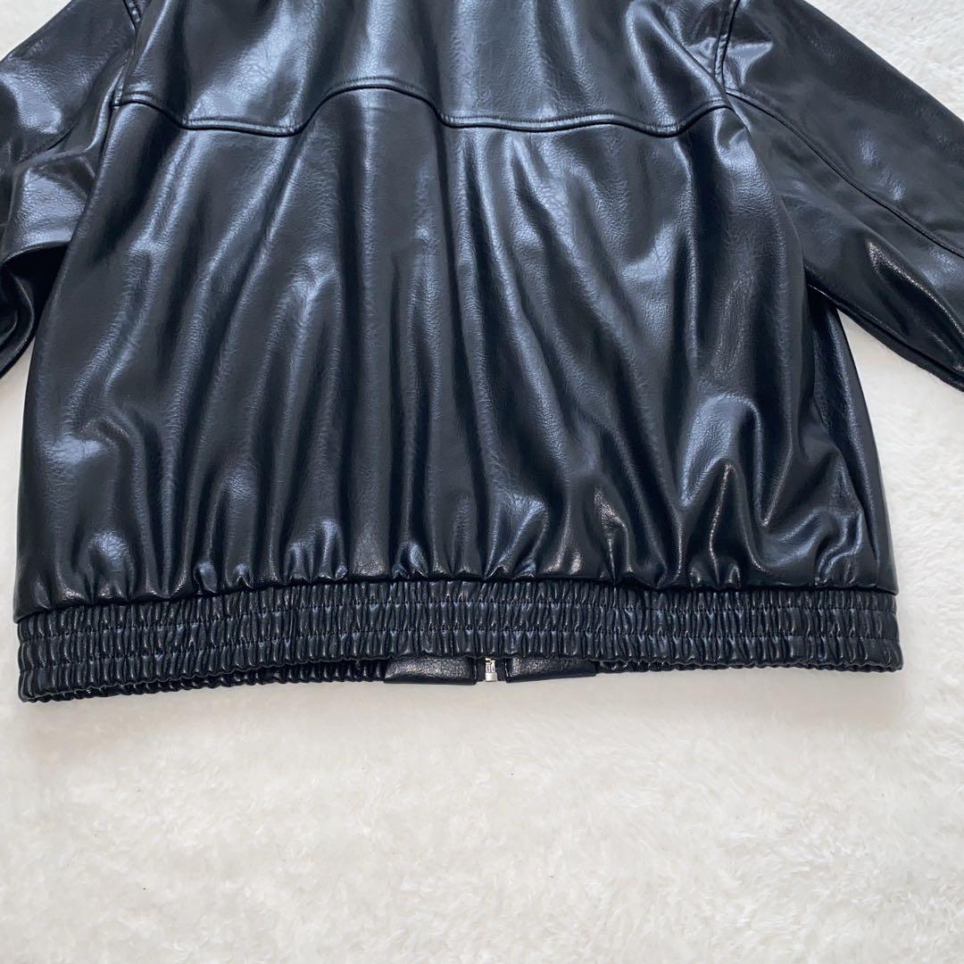新品　ZARA フェイクレザーボンバージャケット