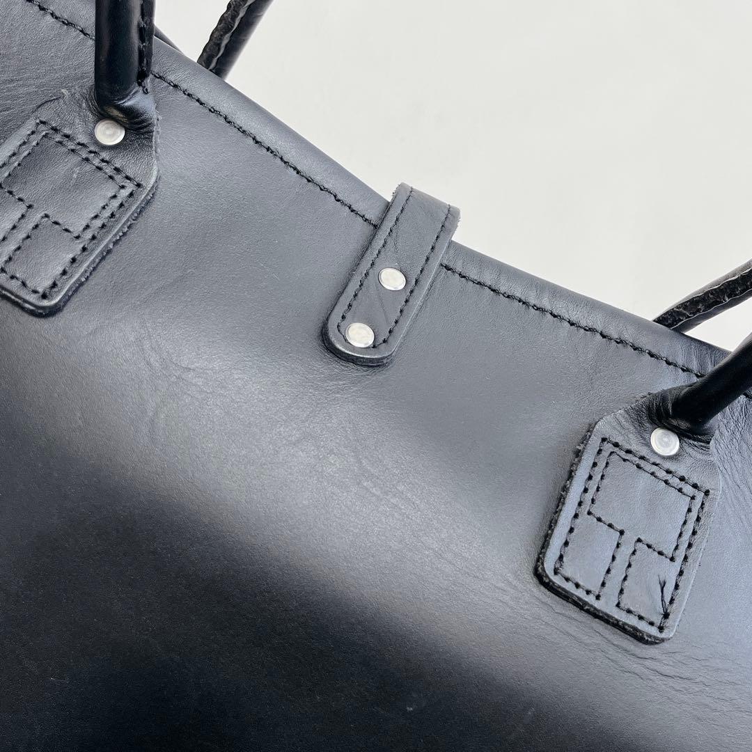 【ヘリテイジレザー】オールレザー トートバッグ/牛革/HINOYA/ブラック