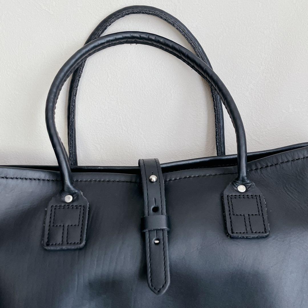 【ヘリテイジレザー】オールレザー トートバッグ/牛革/HINOYA/ブラック