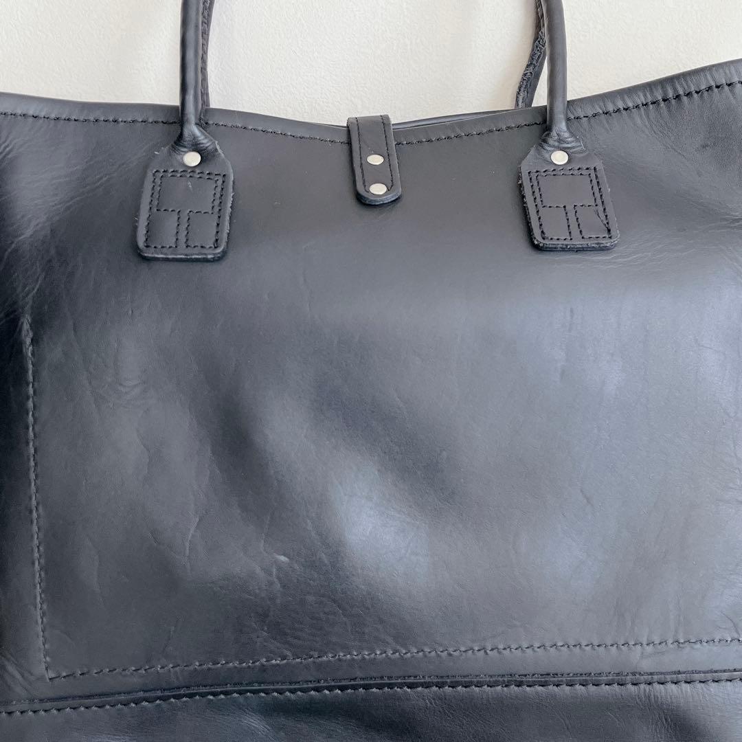 【ヘリテイジレザー】オールレザー トートバッグ/牛革/HINOYA/ブラック