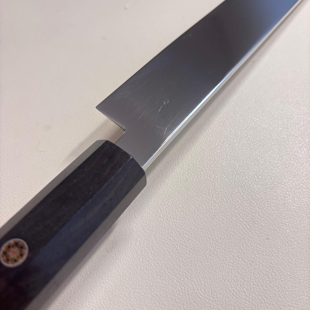 【特価限定】270mm 切付柳刃包丁 鏡面　黒檀八角柄 刺身包丁 「全鋼」'ᘲ