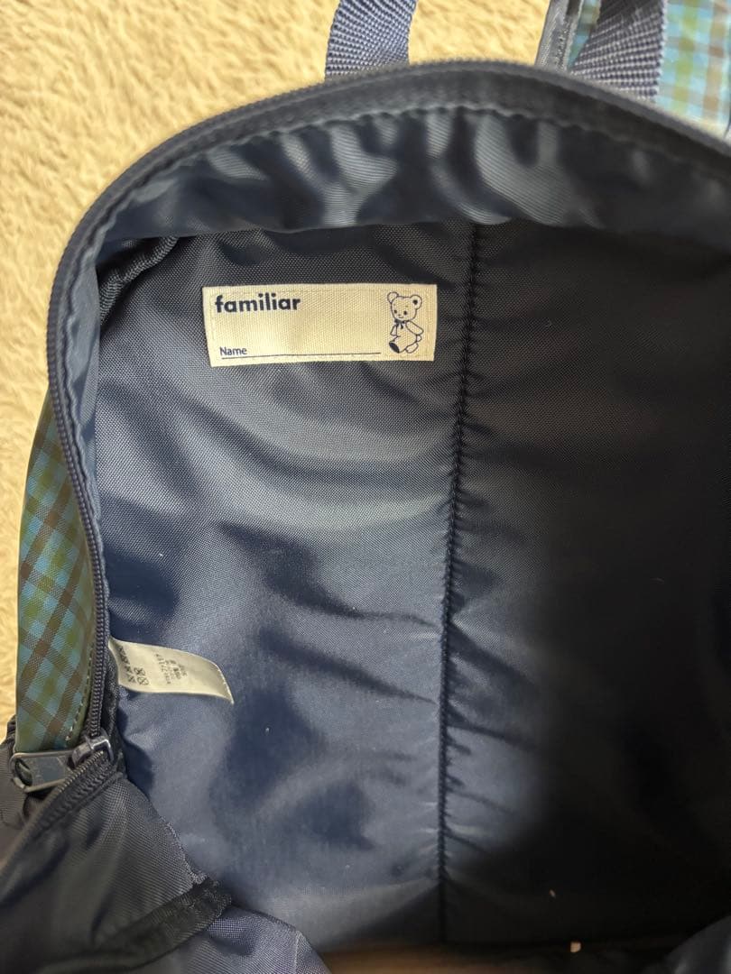 【未使用品】familiar チェック柄リュック　4月21日までしばさん専用