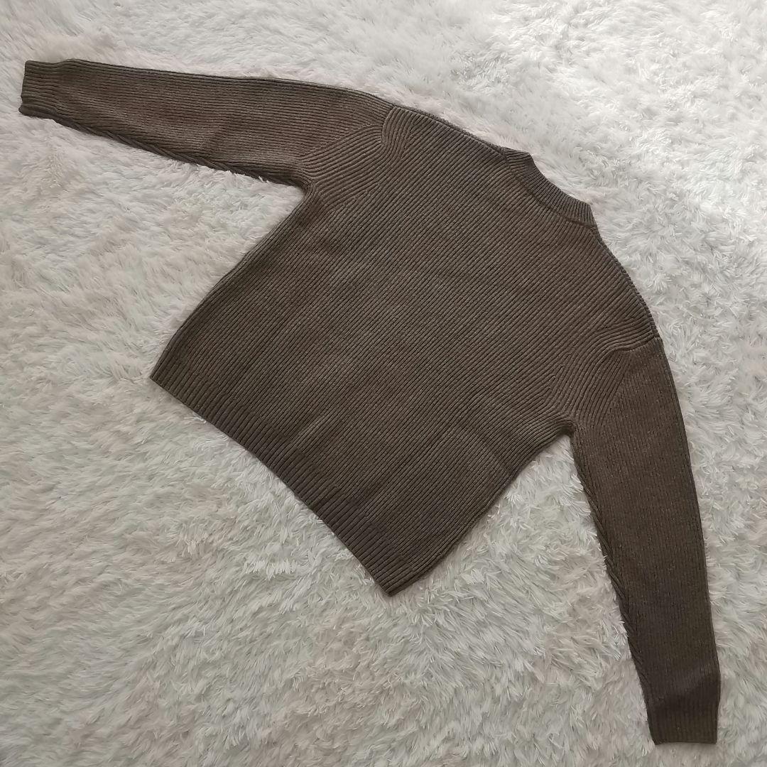 試着のみ SEEALL ヤク オーバーサイズ クルーネック セーター 茶 F