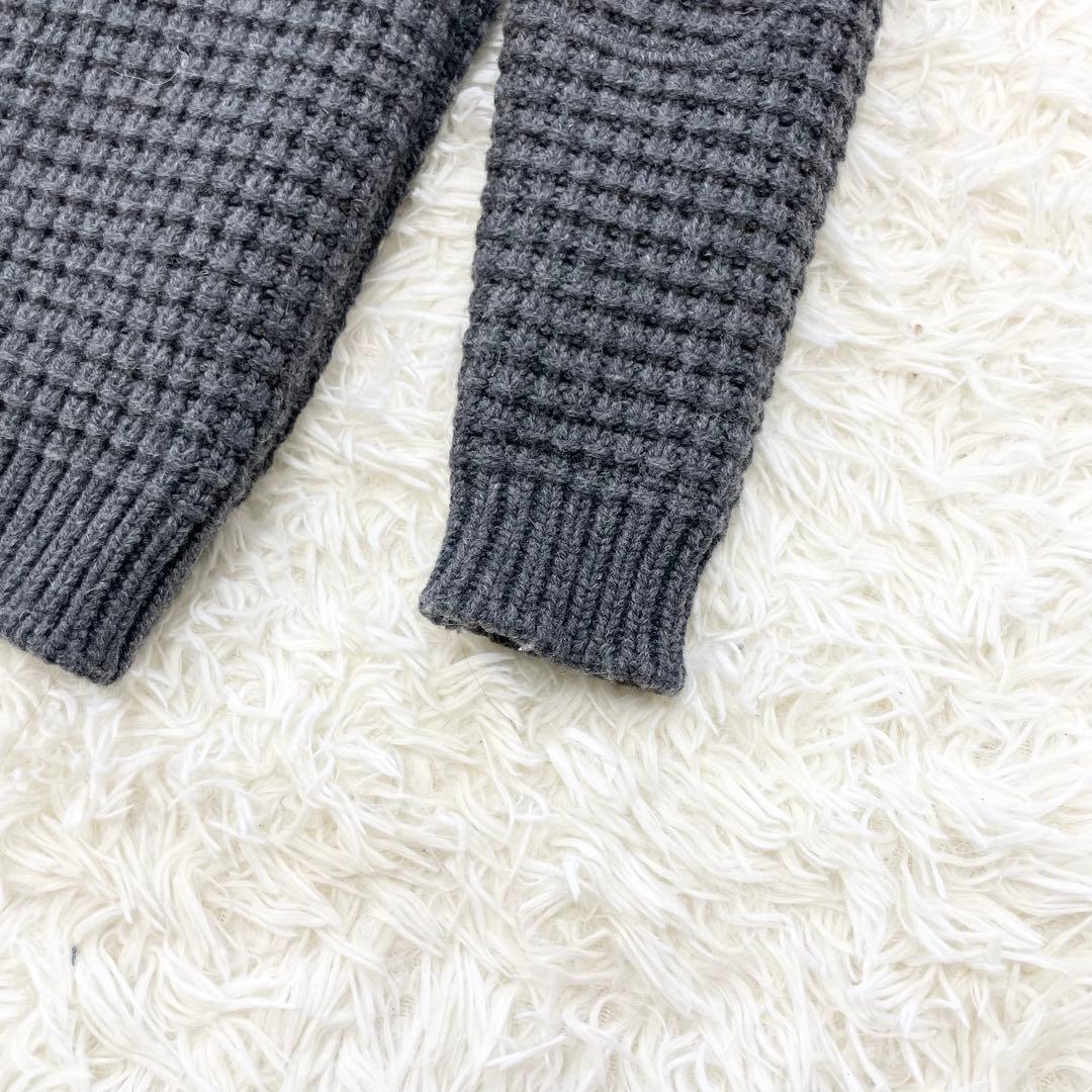 【リョウヒビ】Bark バーク ニットダッフルコート グレー 裏地