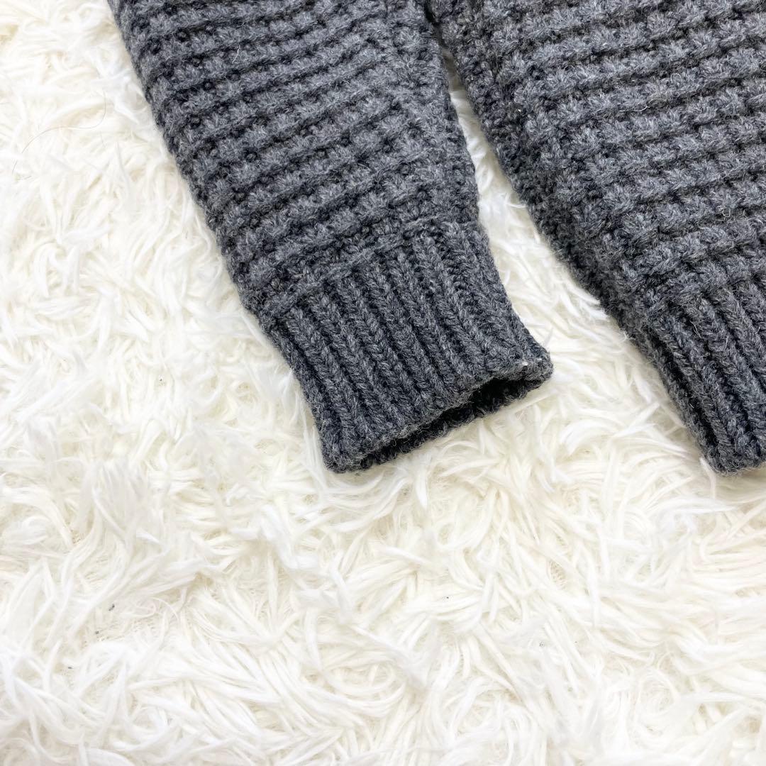 【リョウヒビ】Bark バーク ニットダッフルコート グレー 裏地