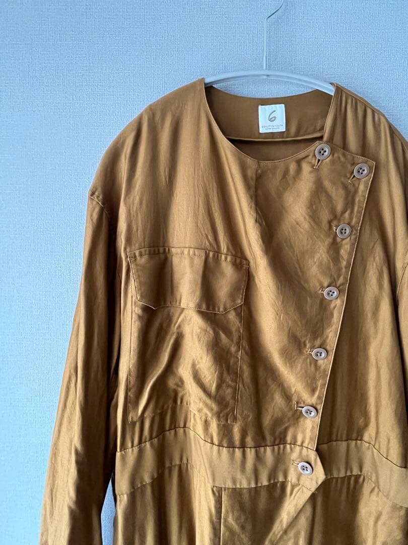 ROKU つなぎ　オールインワン　ロンパース　ブラウン