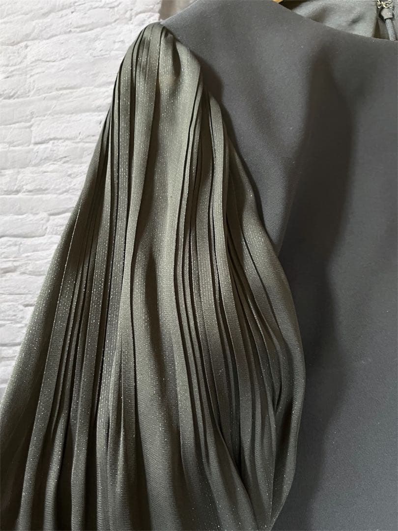 【23区】 近年　トリアセダブルジョーゼット ワンピース ネイビー系38