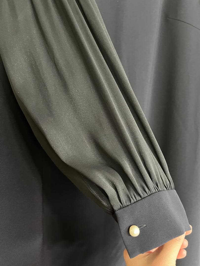 【23区】 近年　トリアセダブルジョーゼット ワンピース ネイビー系38