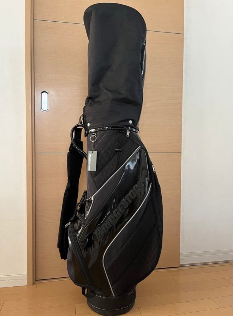 ブリヂストン　ゴルフバッグ　キャディバッグ　ブラックエナメル　送料無料　シンプル
