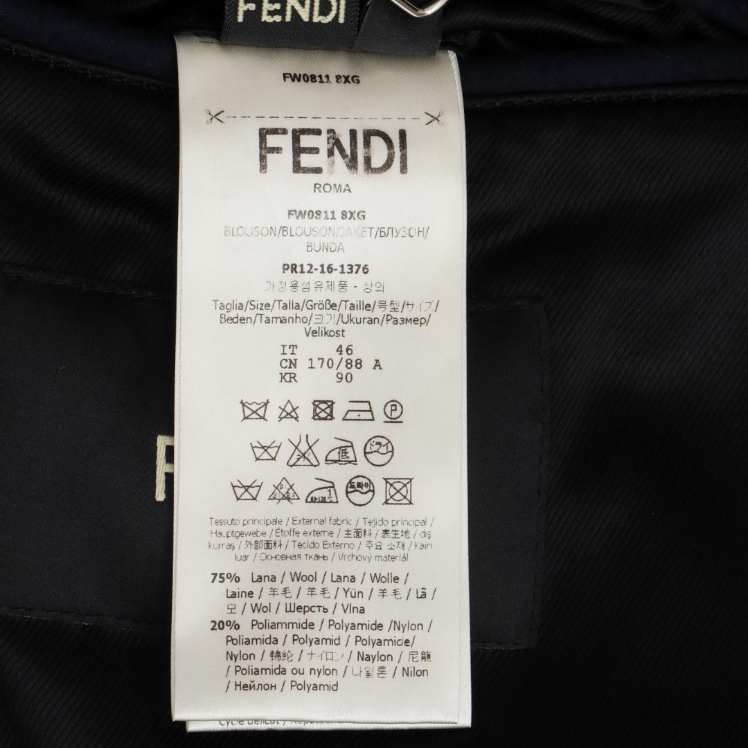 FENDI 16AW 国内正規品 ニット切替 カシミヤ混ウールブルゾン 46